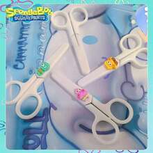 SpongeBob SquarePants 1pc SquarePants Themed Stainless Steel Scissors, Outdoor Toy, Rust-Resistant Coating, Cute Little Item, Multi-Purpose, Adorable Cartoon Scissors Featuring , Patrick, Squidward, And Other Cartoon Characters. Suitable For Everyday Household Use, Fabric Cutting, Embroidery, Sewing, Office Document Cutting, And Tape Cutting. (Random Style) - Multicolor - View 4