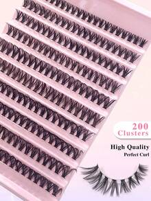 200PCS CC Individual 40D Racimos de Pestañas DIY Racimos de Pestañas Esponjosos&Apariencia Natural Reutilizables Extensiones de Pestañas Individuales Para Uso Personal en Casa - CC - Ver 5