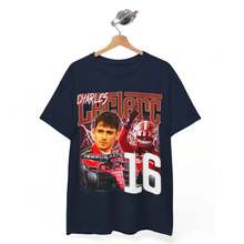 Camiseta de Carreras F1 de Charles , Camiseta para Fanáticos de la Fórmula Uno - Negro - Ver 3