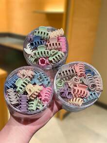 100/80/60/40/20pcs Women's Multi-Color Bone-Shaped Hair Clips, Small Size Hair Clips, Sweet & Cute Style, Women Hair Accessories. Suitable For Daily Casual, Shopping, Dating, Campus Wear. Summer Hair Claws Beach Claw Clips Vacay Hair Clutch - Multicolor - View 3