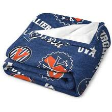 Virginia Fleece Blanket, University Warm Ultra-Soft Throw Blanket, Fashion Home Decoration Blanket - 黑色 - 查看 3