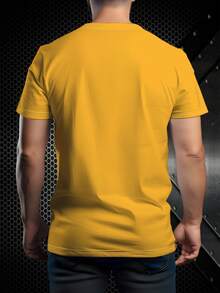 Men's Funny 3D Smiling Face Print Casual Round Neck Short Sleeve T-Shirt, Fashionable Summer Casual Tee. 100% Polyester - Multicolor - View 2
