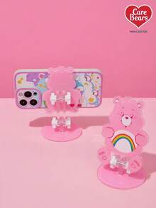 Care Bear X Joivida 1 Piece Bears Cartoon Acrylic Phone Stand, Adjustable Desktop Holder With Rainbow Pattern, Universal For Smartphones/Tablets, Cute Desk Accessory For Home/Office - Pink - View 2