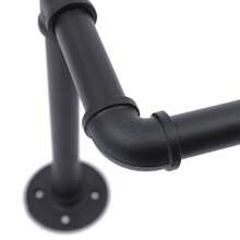 Wall Mounted Industrial Pipe Clothing Rack, Black Garment Hanging Bar 66 Lbs, Iron Commercial Clothes Hanger, Open Garment Display Rack For Stores And Home, Heavy Duty Iron Garment Bar, Clothes Hanging Rod Bar For Laundry Room - màu đen - Xem 10