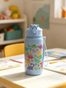 1pc 500ml Cute Children's Water Bottle With Straw, Portable For Outdoor/School Use, Best Gift For Kids - Multicolor - View 11
