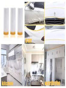 1 Cuộn màng phủ chống bụi bằng nhựa dày, màng bảo vệ đồ nội thất khi tân trang, màng nhựa chống bụi có băng keo, màng bảo vệ chống thấm nước, chống bụi và dầu mỡ, thích hợp cho đồ nội thất, thảm, sàn nhà, bao bì, trang trí nhà bếp, đồ dùng gia đình, quà tặng Ngày của Mẹ, trang trí phòng ngủ, sân vườn, trang trí nhà bếp, mùa hè, bãi biển, đồ dùng du lịch, trang trí phòng, đồ chơi nhồi bông mềm mại, lễ tốt nghiệp. - trong suốt - Xem 4
