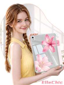 粉色百合花图案保护套，兼容 iPad Air 8(M4)2026(11 英寸)、Air 4/5 10.9 英寸、7/8/9 10.2 英寸，内置笔槽，兼容三星 Tab S6 10.4 英寸，兼容 Kindle 第 11 代(2022/2024)、Kindle Clara 2E、Clara Colour、Clara BW (6 英寸) 和 Libra Colour (7 英寸)，可爱少女时尚设计，平板电脑桌面装饰，生日和节日礼物。 - 彩色 - 查看 4