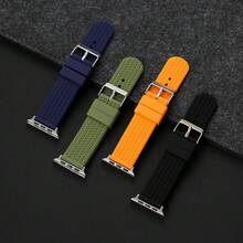 Pulseira de silicone com textura de pneu, unissex, compatível com Apple Watch Series 1-11 Ultra SE e de 38, 40, 41, 42, 44, 45, 46 e 49 mm. Estilo esportivo. - Sem molde - Ver 3