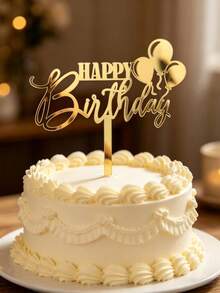 3件組新款壓克力生日蛋糕裝飾插牌，適合點綴派對蛋糕與甜點桌，生日蛋糕裝飾派對創意標語蛋糕頂飾，烘焙裝飾居家廚房必備用品 - styleD - 查看 1