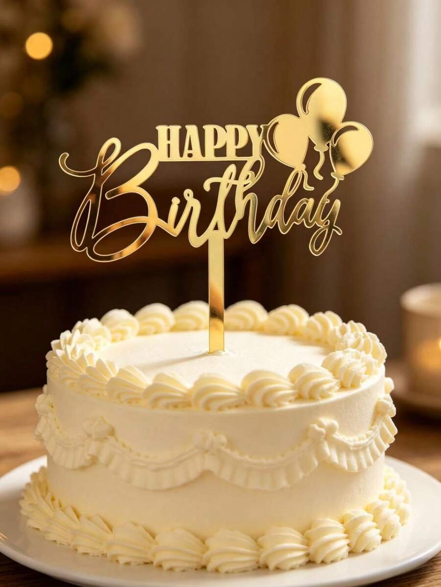 3件組新款壓克力生日蛋糕裝飾插牌，適合點綴派對蛋糕與甜點桌，生日蛋糕裝飾派對創意標語蛋糕頂飾，烘焙裝飾居家廚房必備用品 - styleD - 查看 1