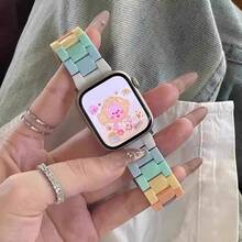 Candy Colored Bracelet For Apple Watch Series 11 10 9 8 7 SE 6 5 4 3 2 1 Ultra 3 2 1, 38mm 40mm 41mm 42mm 44mm 45mm 46mm 49mm Dopamine Strap, Three Resin Acrylic Watch Bands, Best Friend Style, Couple Style, Great Gift Item - Multicolor - View 13