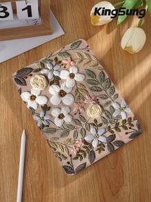 Kingsung Ốp bảo vệ máy tính bảng thêu họa tiết cây cỏ 2D, tương thích với iPad 9.7/10.2/10.5/10.9/12.9/Pro 11, iPad Air 8 (M4) thế hệ thứ 10 năm 2026 (11/13 inch), Galaxy Tab S6 Lite 10.4 inch, Kindle Paperwhite thế hệ thứ 12 năm 2024, Kindle thế hệ thứ 11 năm 2022, có lớp đệm mềm chống sốc, chân đế thông minh, chức năng tự động bật/tắt màn hình. - Nhiều màu - Xem 3