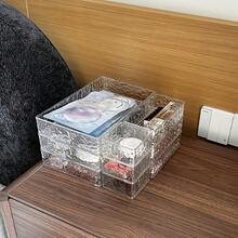 10/7/1pc Drawer Organizer Divider Box, Transparent Water Ripple Cosmetic Storage Box, Transparent PET Plastic Material, Multi-Functional Miscellaneous Sorting Box, Multiple Sizes Available, Suitable For Various Home Drawers, Room Decor, Bathroom Decor - Polka Dots - Transparent - Water Ripple - View 9
