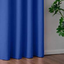 1 Piece Thermal Blackout Curtain 135x225 Cm, Total Light And UV Ray Blocking, Noise And Temperature Insulation, Ideal For Bedroom, Living Room Or TV Room - 寶藍色 - 查看 4