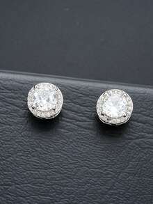 2 đôi bông tai kẹp từ tính đính đá Cubic Zirconia thời trang dành cho nam giới, thích hợp để đeo hàng ngày, dự tiệc, dịp năm mới, Giáng sinh, quà tặng Ngày Valentine. - Nhiều màu - Xem 5