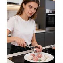 Stainless Steel Meatball Maker, Manual Meatball Tool, Easy Shaping Meatball Mold, Homemade Meatball Kitchen Gadget - Durable And Easy To Clean - Silver - View 10