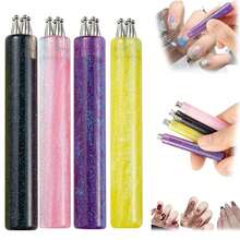5支花瓣美甲点钻笔 - 1.8mm细尖一触式花朵设计工具，适用于美甲、水钻点钻和点缀，是初学者和爱好者理想的DIY美甲笔 - 彩色 - 查看 3