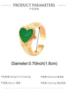 1 pieza Anillo de reloj de diseño único y de moda para regalo de niñas, anillo de reloj decorativo para mujeres, no puede mostrar la hora - Multicolor - Ver 4