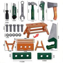 1 Set Boys' Repair Tool Kit, Pretend Play Toolbox With Drill, Screwdriver, Screws, Realistic Maintenance Tools, Children's Birthday Gift - 3688-bK01 Tool Set - View 14