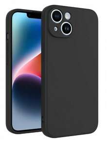 【極簡Ins風】黑色液態矽膠親膚手機殼，日常通勤必備，相容 Apple 17Air/17Pro/17Pro Max | 雲朵般柔軟觸感 + 360°防震，適合健身房與戶外使用 | 相容 Apple 16/15/14/13/Pro Max 及全系列 | 防滑防指紋 | 柔軟觸感與霧面表面，節日禮物、生日禮物 - 黑色 - 查看 7