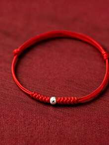 1 chiếc vòng tay hạt cườm kiểu Trung Quốc bằng bạc Sterling S925, kiểu dáng thanh lịch, tối giản và đa năng, món quà độc đáo dành cho phụ nữ, gia đình và bạn bè. - Hạt cườm - Xem 12