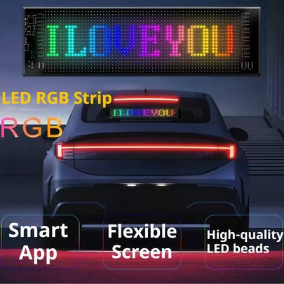 Biển báo LED thông minh mới năm 2026 cho ô tô, màn hình LED ma trận linh hoạt RGB Bluetooth, bảng đèn đổi màu có thể lập trình với thời lượng pin dài dành cho cửa sổ sau xe hơi.