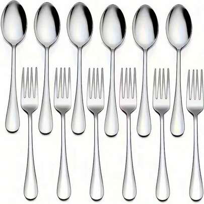 20/25/100/200pcs Silver Party Cutlery Set, Forks And Spoons, Dessert Forks, Italian Spoons, Elegant Silver Design, Suitable For Weddings, Birthday Parties, Holidays, Mother's Day, Easter, Ramadan, Birthdays And Daily Use