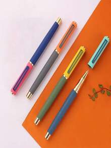 51pcs Set/(1 Ballpoint Pen + 50 Refill Cartridges) Premium Dual-Tone Metal Ballpoint Pen, 4 Color Options, Gel Matte Body Texture, Suitable For Daily Writing, School, Office, Business Signing, Great Gift Choice For Holidays - 51pcs Set - View 3