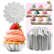 Cupcake Liners, Silver Baking Utensils, 50 Pieces - View 1
