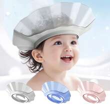 1pc Adjustable Elastic Baby Shower Cap, Waterproof Shampoo Bath Hat With Ear And Eye Protection Design, Kids Shampoo Bath Cap - Multicolor - View 2