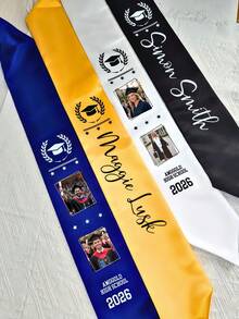 1/5/10/20pcs Customized 2026 Graduate Sashes - Personalized Name Graduation Sashes 2026 Graduation Gifts - Customizable Photo And Text Graduation Sashes - Unisex Graduation Ceremony Gifts, Customized Graduation, Personalize Your Graduation Day! Individual Graduate, Full Set, Name Or Background - Multicolor 3 - View 10