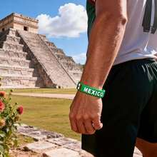 2026 World Cup Fan Classic Commemorative Silicone Wristband, Mexico National Flag Cheering Prop Football Bracelet - One Size Fits All - View 1