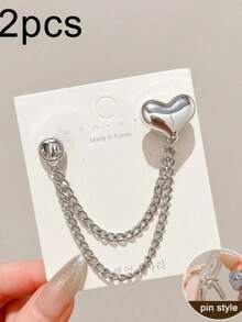 Two Strip-Shaped Clips For Jeans, Featuring Heart-Shapedlooped Sequins, Are Designed To Prevent The Pants From Sliding - Multicolor - View 11