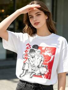 VintageBerserker Guts och Casca Duo kraftig bomullst-shirt sommatopp - Vitt - Visa 5