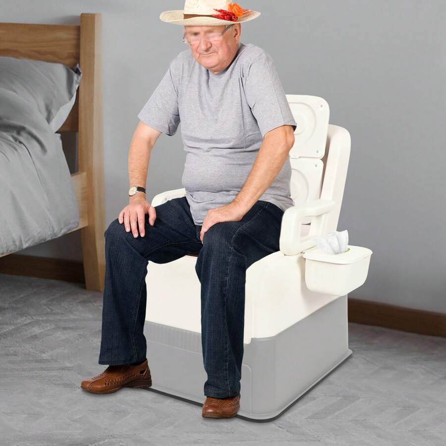 Portable Bedside Toilet Chair Shower Commode Seat Bathroom Potty Stool Adult - Default - View 1