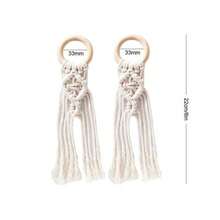 2 chiếc vòng giữ khăn ăn kiểu Bohemian, giá đỡ khăn ăn thủ công bằng macrame với tua rua. - Nhiều màu - Xem 3