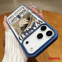 海贼王路飞通缉令磁吸透明手机壳，适用于iPhone 17/17 Pro/17 Pro Max/17 Air/16/15/14/13/12/11/X系列，iPhone 17 Pro Max手机壳，iPhone 17 Pro手机壳，iPhone 17手机壳，送给女朋友的理想礼物，动漫迷的完美之选 - 黑色 - 查看 5