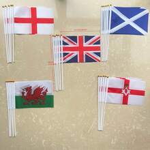 A Set Of United Kingdom, Great Britain And Northern Ireland Handheld Flags, A Set United Kingdom/England/Scotland/Wales/Northern Ireland Handheld Flags, Made Of Polyester, Perfect For Party And Festival Celebrations - A - View 3