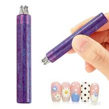 5支花瓣美甲点钻笔 - 1.8mm细尖一触式花朵设计工具，适用于美甲、水钻点钻和点缀，是初学者和爱好者理想的DIY美甲笔 - 彩色 - 查看 11