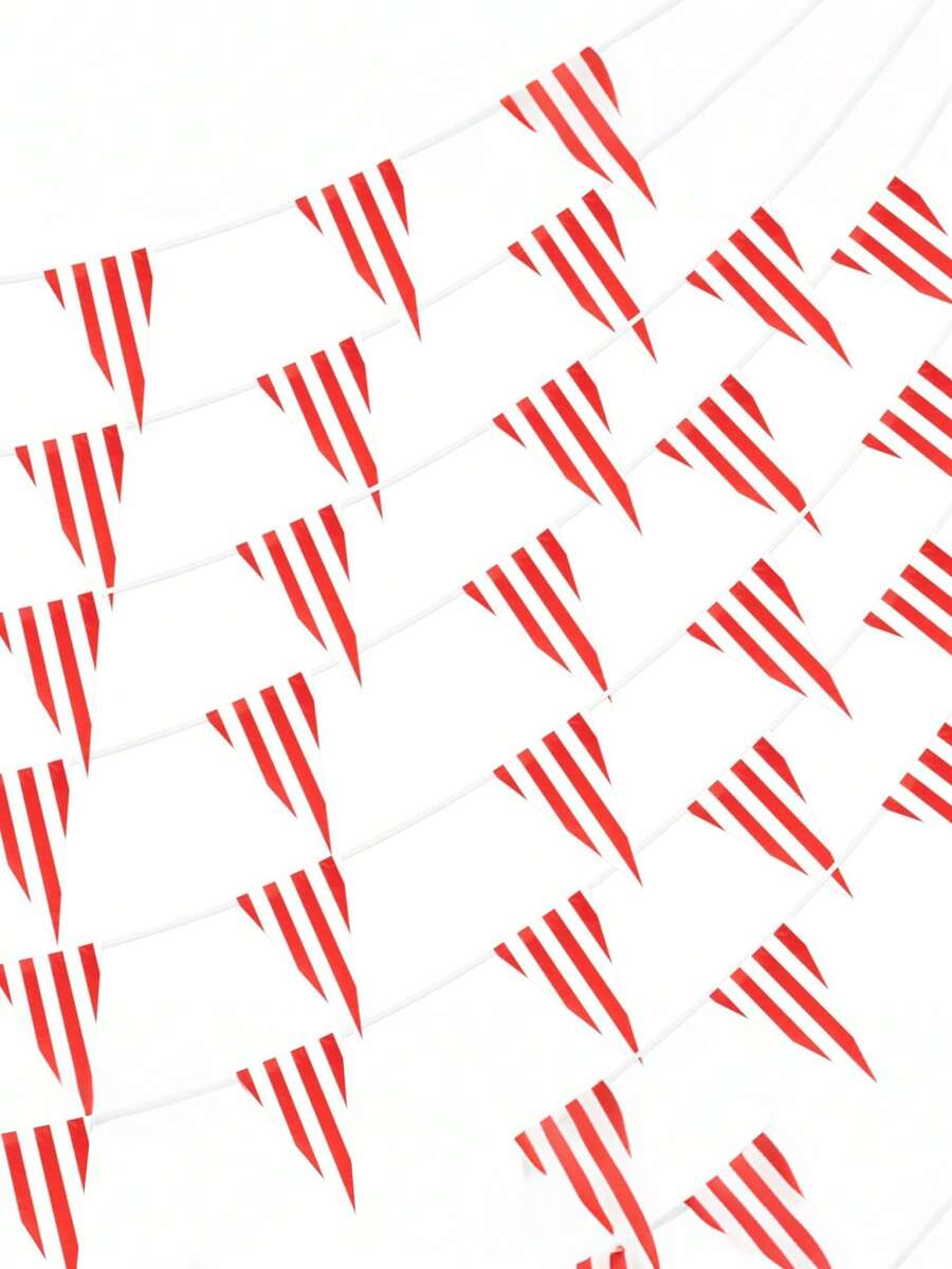 Bandera a rayas rojas y blancas, decoración de carnaval y circo, decoración de bandera de cuerda, suministros para fiestas de cumpleaños y Año Nuevo - Decoraciones para fiestas - Ver 1