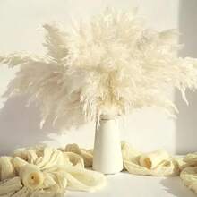 10/20/30/40pcs Rattan Decor, 17.3 Inch Mini Artificial Cattail Feather Bouquet, Brown Rattan Decor, Bohemian Style Room Floral Decor, Wedding Vase Wreath Decor, Bedroom Decor, Boho Wedding Decor, Floor Decor, Ceremony Backdrop Bouquet, Mother's Day Gift, Birthday Anniversary Gift, DIY Wreath Decor - White - View 1