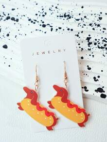 1 Đôi bông tai hình chó Dachshund dễ thương bằng acrylic, thiết kế hình chú chó con ngộ nghĩnh, món quà độc đáo để đeo hàng ngày. - Nhiều màu - Xem 4