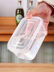 1/3/5個密封食品儲存容器，透明塑料餐盒附蓋，可堆疊，適用於冰箱、冷凍庫和食品儲藏室 - 彩色 - 查看 7