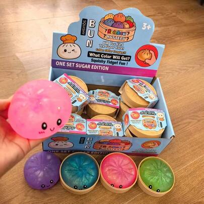 1pc Soft Squishable Bun Stress Relief Toy, Chinese Steamed Bun Squeeze Toy, TPR Material Food Squeeze Ball, Cute Cartoon Stress Relief Toy, Birthday Party Gift, Classroom Prize, Christmas Gift Filler, Fun Stress Relief Toy For Office, Home, School, Slow Rebound Stress Relief Decor, Cool Desktop Decor Anti-Stress Gift. Random Delivery.