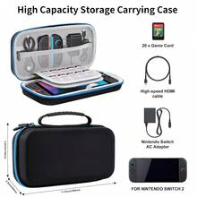 Carrying Case Compatible With Switch 2 (2025), Hard Shell Travel Case For 7.9-Inch Console, Lightweight Ballistic Nylon Protective Storage Bag With Large Capacity For Accessories, Blue - View 7