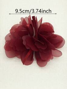 1 pieza Flor decorativa de encaje, accesorio de ropa DIY, zapatos, bolsos, flor decorativa - rosa - Ver 2