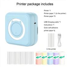 Mini Label Printer, Portable Inkless Thermal Printer, Suitable For DIY Journaling, Travel, Notes, Photos, Labels, Memos, Compatible With IOS And Android - Multicolor - View 17