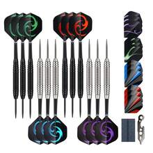 HUANQU 12pcs Professional Darts Set, 20g Hard Darts, Iron Material, Competitive Darts Needle, Cool Spiral Dart Fins, Stable Flight Trajectory, Durable, Full Replacement Parts + Portable Storage Case, Suitable For Beginners Practice And Professional Competitions, Great Gift Choice - Multicolor - View 3