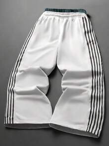 Casual Pants With Dual Waistband, Plaid Pattern, Versatile Design - White - View 2