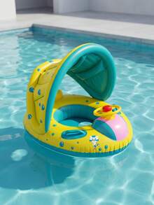 1 pieza Anillo inflable de PVC para niños con sombrilla, juguete de juego de agua - Multicolor - Ver 5